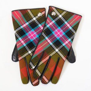 Vivienne Westwood Orb Gloves Check leather Wool Black Multicolor size L
